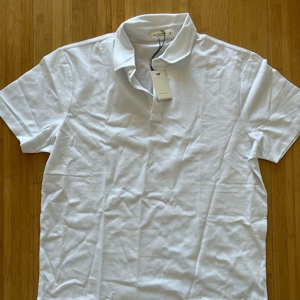 Suit supply white short sleeve polo